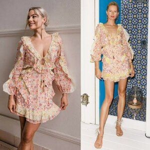 ZIMMERMANN Floral Ruffle Mini Dress